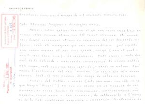 Carta de Salvador Espriu