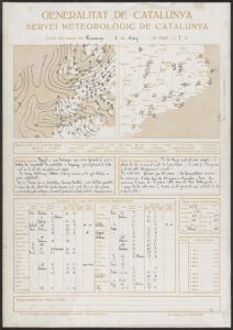 Mapa sinóptic, dades i descripció de la situació meteorológica del mes de gener de 1933