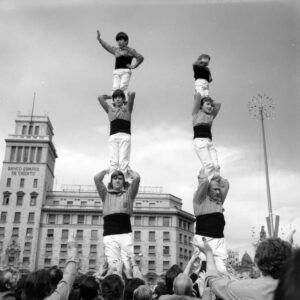Barcelona. Castellers de Barcelona al XXV Aniversari de la Declaració dels Drets de l'Home