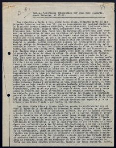 Informe de Juan Ruiz Olazarán sobre els problemes sorgits en el desembarcament de 52 membres de les Brigades Internacionals del vaixell "Serpa Pinto" (17.12.1941)