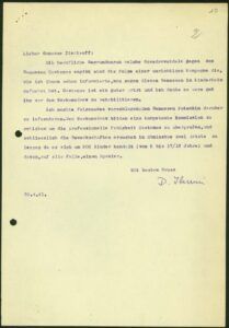 Partitura escrita per Antonio Paños dedicada als nens espanyols de l’URSS, “Hijos de España” (дети Испании). Dins de: Correspondència de Dolores Ibárruri amb els nens i els joves espanyols a Rússia (1940)