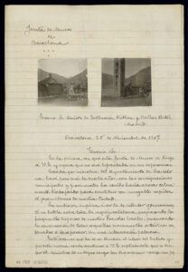 Informe tramés per Josep Puig i Cadafalch, president de la Junta de Museus al Ministre d'Instrucció Pública i Belles Arts sol·licitant la declaració com a monument històric nacional  l'església de Sant Climent de Taüll (1907)