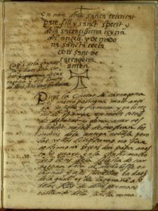 Portada del manuscrit català del Llibre de les grandeses de Tarragona, de Lluís Pons d’Icard, ca. 1564.
