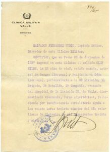 Certificat de defunció d’Oluf Milde, un brigadista noruec que va morir a la Clínica Militar de Valls, el 28/12/1937