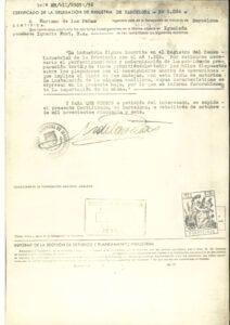Petició d'una empresa tèxtil d'Igualada al Ministerio de Industria per importar maquinària que no es podia comprar a Espanya