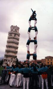 Torre de set dels Castellers de Vilafranca a Pisa