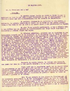 Carta a Francisco Deó i Deó per la construcció del ferrocarril