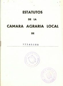 Estatuts de la Cambra Agrària Local de Vilaller
