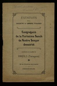 Reglament de la Puríssima Sang de Nostre Senyor Jesucrist