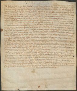 Nupcials entre Esteve Vidal, bracer del lloc de (Gabandugen), del regne de França, habitant però a Foixà, i Coloma (filla d'Antoni Puig, bracer de Sant Martí Vell, i de Caterina).
