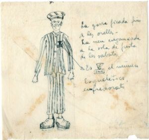 Dibuix de l'uniforme dels presos dels camps de concentració nazis