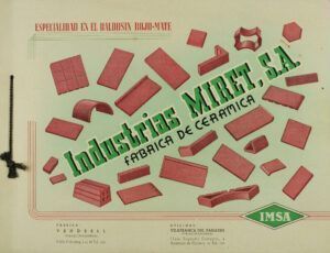 Catàleg de la fàbrica de ceràmica Industrias Miret, SA (IMSA) del Vendrell, especialitat en la rajola vermella-mate.