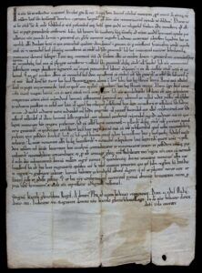 Precepte del rei Carles el Calb a favor del monestir de Sant Medir i Sant Genís –de Cartellà- que al segle X esdevingué Santa Maria d’Amer