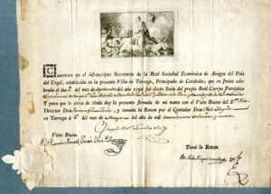 Certificat de soci de Lluís Blondel