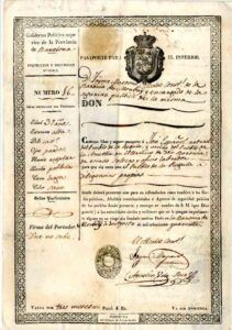 Passaport per a l'interior (salconduit) a favor d'un veí de l'Ametlla del Vallès per anar i tornar a la població de La Règola (Lleida) a les acaballes de la primera guerra carlista.