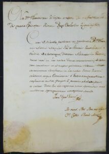 Llicència donada pel bisbe de Vic a Antoni Magnial, prevere i rector de la parròquia de Montagut, bisbat d'Albi, per dir missa i per confessar a clergues emigrats de França