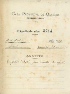 Expedient de l’invent de la Regleta Sor, 1909. Fons: Casa de Caritat.