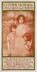 La tuberculosi amenaça la vida i la riquesa de Catalunya, 1922. Autoria: Ramon Casas i fototípia Thomas. Fons: Mancomunitat de Catalunya.