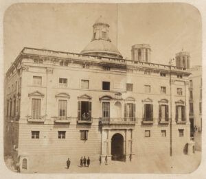 Façana principal del Palau de la Diputació, 1859. Autoria: Franck & Wigle. Fons: Diputació de Barcelona.