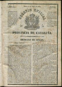 Butlletí Oficial de la Província de Tarragona de 2 de gener de 1834