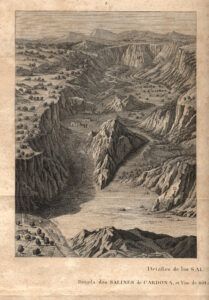 Les Salines de Cardona i la seva Muntanya de Sal, segons la planxa LXXXI del Voyage pittoresque et historique de l’Espagne d’Alexandre de Laborde.
