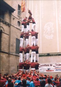 Diada Castellera a la plaça Paeria de Lleida