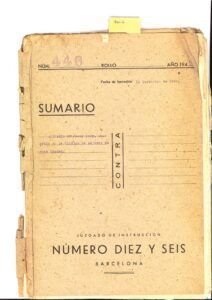 Sumari de 1942 de la refugiada jueva alemanya Jenny Kehr, arran del seu suicidi a la presó de Dones de Barcelona.