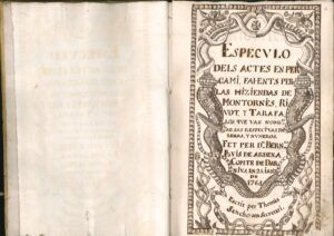 SPECULO DE 1764 DE LA NISSAGA MONTORNÈS