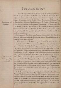 Acta manuscrita de la primera reunió de l'Institut d'Estudis Catalans