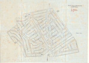 Plànol amb la proposta d'urbanització de creació d'una Ciutat Jardí a La Florida seguint els criteris europeus d'urbanització