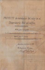 Expedient sobre el projecte d'instal·lació del rellotge de l'Edifici Històric de la Universitat de Barcelona