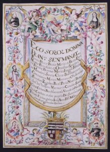 Carta de professió de domna Francesca Sentmenat i d’Oms com a monja del monestir de Sant Antoni i Santa Clara de Barcelona.