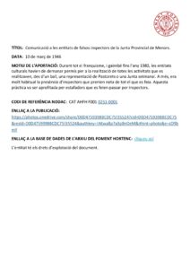 Comunicació a les entitats de falsos inspectors de la Junta Provincial de Menors.