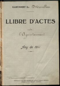 Llibre d'actes del Ple Municipal