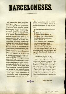 Ban de l'Ajuntament de Barcelona sobre l'inici de l'enderroc de les muralles
