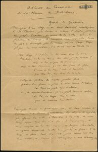 Carta de Frederic Mistral al Consistori dels Jocs Florals de Barcelona
