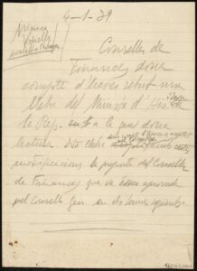 Acta de la sessió del Consell Executiu de la Generalitat de Catalunya del 4 de gener de 1939 (esborrany manuscrit). (04/01/1939)