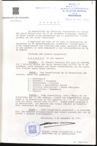 Protocol de Disposicions [VOLUM 01] Govern provisional. Decret d’estructuració de les Conselleries que tindrà el Govern de la Generalitat de Catalunya. Decret de composició del Consell Executiu de la Generalitat de Catalunya