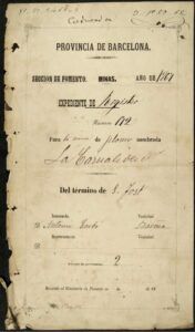 Expedient de registre de "2 pertenencias de la mina de plomo nombrada "La Casualidad" sitio de Pou de la Gana término de San Fost". (Barcelona) (28/10/1867-21/09/1868)