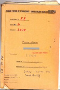 Expedient de Perillositat i Rehabilitació Social per homosexual número 88/1974