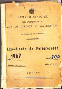 Expedient del Jutjat Especial de "Vagos y Maleantes" de Catalunya per malalta mental número 200/1967