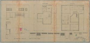 Plànol de la llicència d'obres de la construcció de la Casa Cervelló a Begues