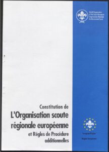 Organització Mundial del Moviment Escolta (OMME). Oficina Regional Europea. Constitució de l'organització escolta regional europea i regles de procediment addicionals [1990 - 1995]