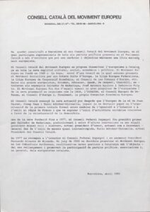 Constitució del Consell Català del Moviment Europeu (04.1982)
