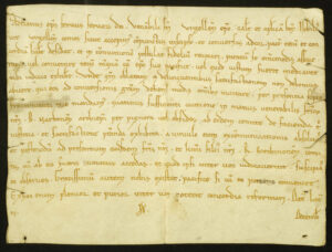 Butlla d'Adrià IV adreçada al bisbe d'Urgell [Bernat Sanç] recomanant-li pau i concòrdia amb el comte d'Urgell [Ermengol III], que s'havia penedit de les seves faltes, i que, amb les degudes caucions en mans del bisbe de Narbona, aixequi l'excomunió al comte i es presenti davant del comte de Barcelona [Ramon Berenguer I].