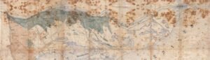 Carte du delta de l'Èbre. Extrait d'un protocole du notaire Pau Anton Miracle i de Baldrich de 1875. Échelle 1:20 000.