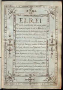 Privilège de Philippe V dans lequel il libère la ville de Manlleu du transit de troupes et de l'approvisionnement en paille, bois de chauffage, céréales et autres produits.
