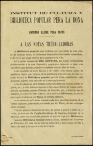 Dépliant de propagande de l'Institut de la culture et de la bibliothèque populaire des femmes