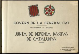 Album du résumé des tableaux statistiques des alarmes et des bombardements subis dans la ville de Barcelone du 1er janvier 1937 au 31 mars 1938.