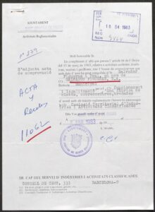 Dossier d'activités classifiées : usine de rubans textiles de Salvador Figuerasm, S.A. (13/01/1982)